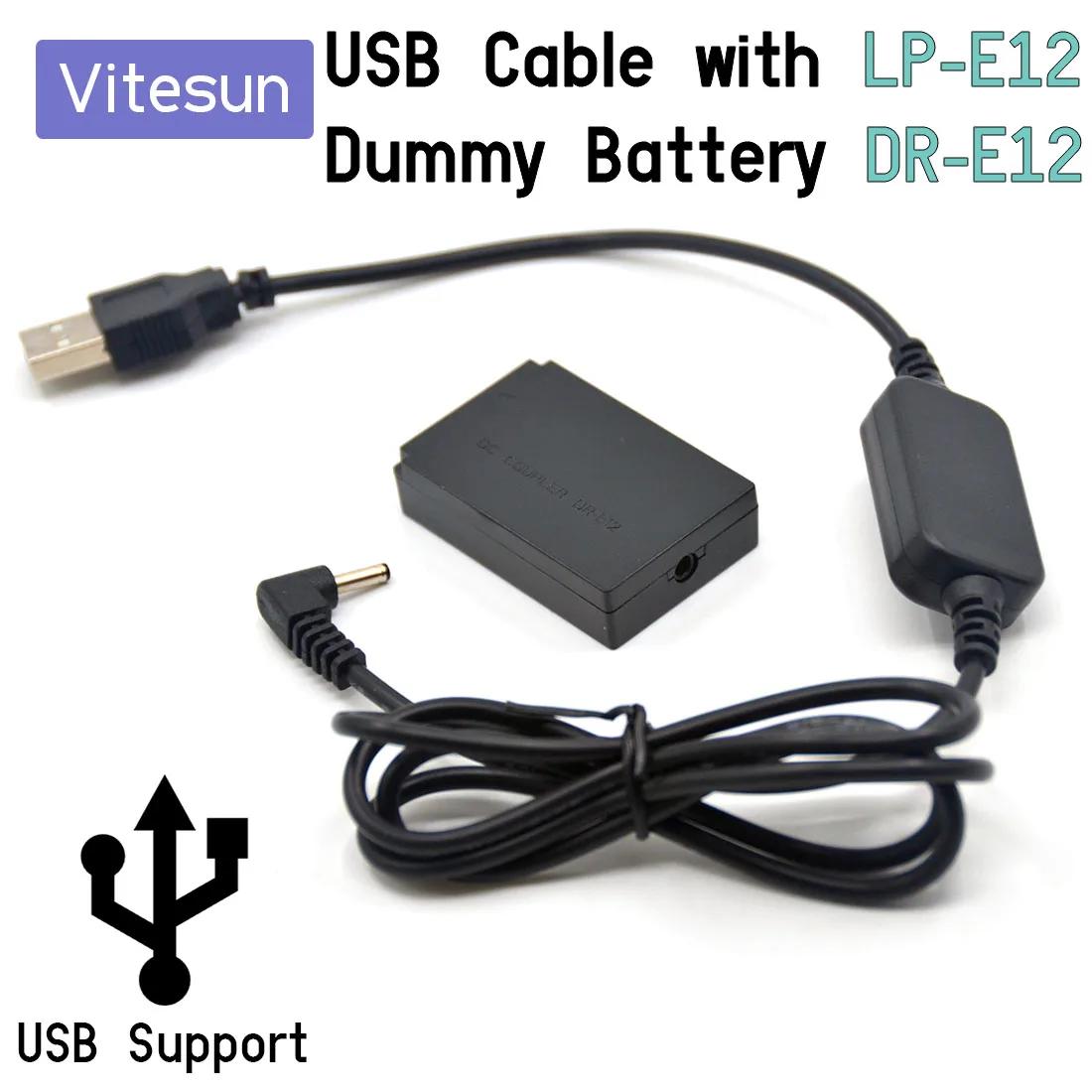 Vitesun USB ͸  ̺  LP-E12  ͸ DR-E12, ĳ EOS M M2 M10 M50 M100 M200 SLR ī޶, 5V